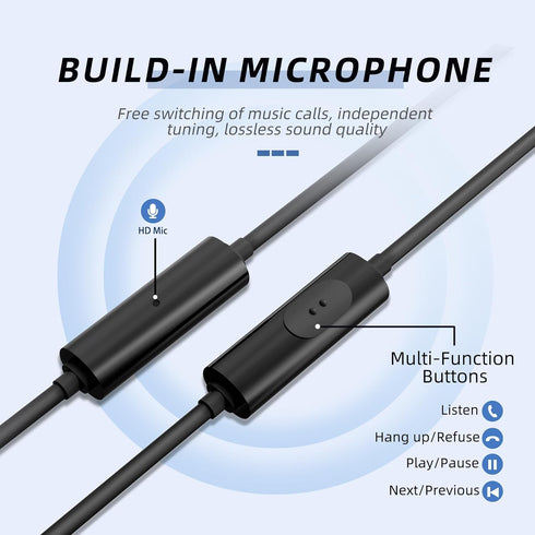 EP-06 Metallic Wired Earbuds in-Ear Earphones,Build-in Microphone Noise Isolating Headphone,with 3.5mm Jack Long Cord 10mm Large Drivers HD Bass A...