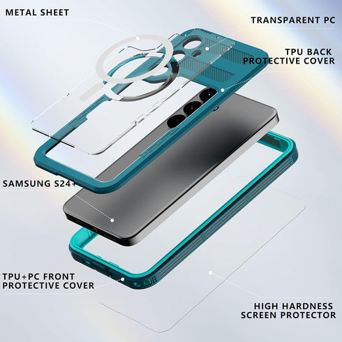 Designed for Galaxy S24 Plus Waterproof Case Compatible with MagSafe Magnetic Waterproof Full Body IP68 Underwater Case Built-in Screen Protector ...