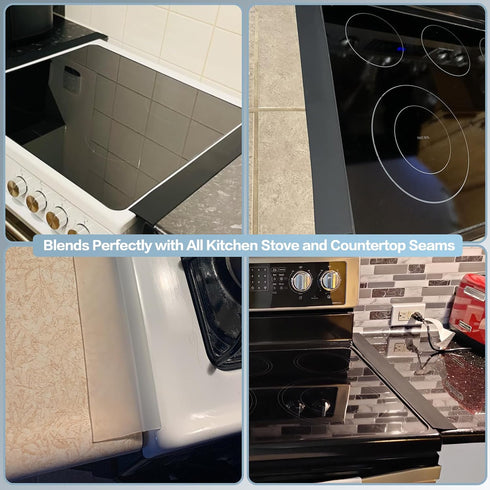 Silicone Stove Gap Covers (2PCS), 25 inch Stove Gap Filler, Stove Guard for Kitchen Oven Counter Side Gap, Heat Resistant and Easy Clean Oven Gap ...