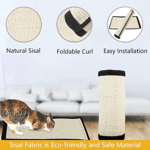 Cat Scratch Mat Sofa Furniture Protector Natural Sisal Cat Scratcher Mats Couch Cover Cat Scratcher Pad for Indoor Cats Grinding Claws Couch Carpe...