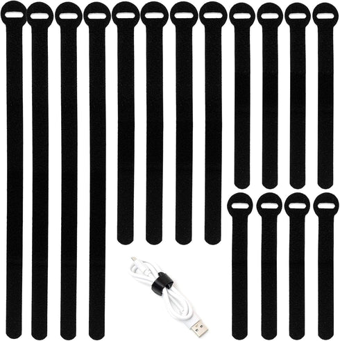 150PCS Reusable Cable Ties - 4+6+8+10inch Multi-Purpose Cable management Hook & Loop Cable Straps Wire Ties,Adjustable Fastening Cord Organizer,Ca...
