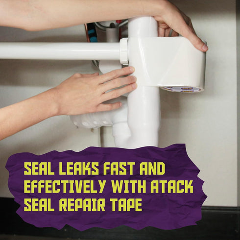 ATack Waterproof Patch and Seal Tape, Clear, 4 Inches x 10 Feet, Water Barrier Tape for Stop Leak Repair on Pipes, Chimney, Roof, Boat, and HVAC...