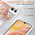 ANSHOW for Samsung Galaxy A05 Case, Shockproof Clear TPU Liquid Glitter Case with 1 Screen Protector, Bling Gold Glitters Case for Samsung A05 for...