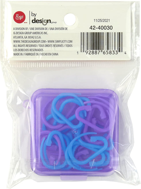 Boye Plastic Carabiner Stitch Markers for Knitting and Crochet, Multcolor 20 Piece...