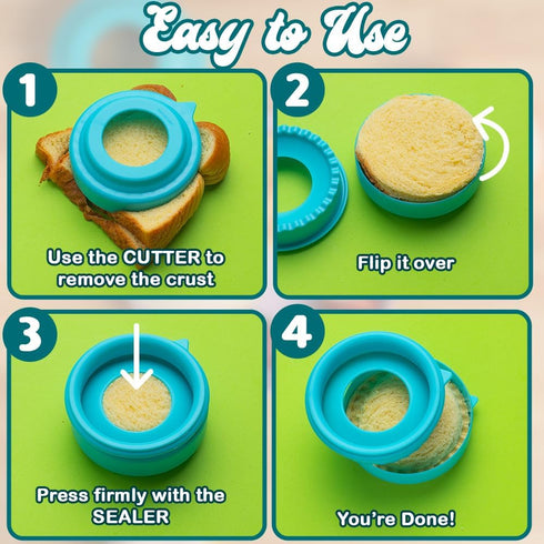 Sandwich Cutter and Sealer (Circle) - Crustless Sandwich Maker - Great for Lunchbox and Bento Box - Boys and Girls Kids Lunch - Sandwich Cutters f...