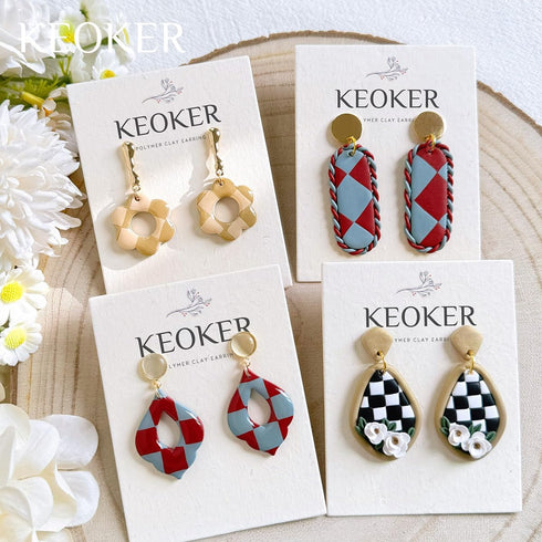 Square Clay Cutters, 3D Printed Clay Cutter,Stripe Tool Polymer Clay Cutters, Checker Board Maker for Making Earrings Jewerl, Square Grid Tool (A)...
