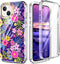 STERKER Compatible for iPhone 15 Case, Full Body Rugged Floral Pattern Case with Built-in Touch Sensitive Screen Protector, Soft TPU Bumper Case f...