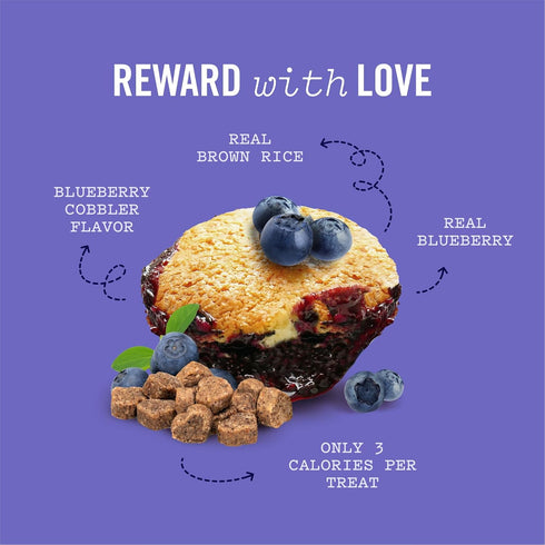 Three Dog Bakery Soft and Chewy Super Rewards with Superfoods Dog Treats, Low Calorie Dog Training Treats for Dogs, Blueberry Cobbler Flavor, 5 Ou...