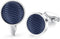 HONEY BEAR Fabric Nylon Stripe Pattern Cufflinks Round for Mens Shirt Business Wedding Gift...
