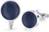 HONEY BEAR Fabric Nylon Stripe Pattern Cufflinks Round for Mens Shirt Business Wedding Gift...