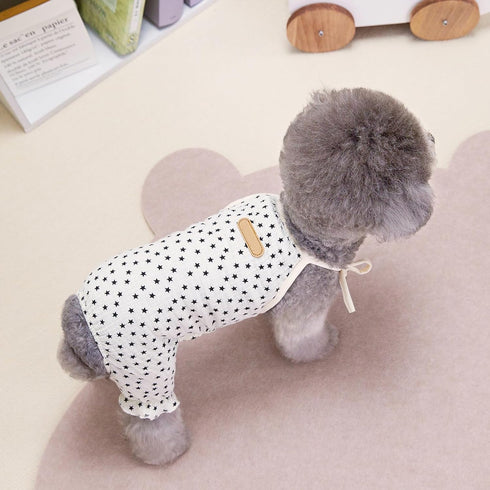 Dog Pajamas Summer Dog Clothes for Small Dogs Girl Boy Star Strap Puppy Onesie Pjs for Doggie Pet Cat Jammies Apparel, Beige, XL...