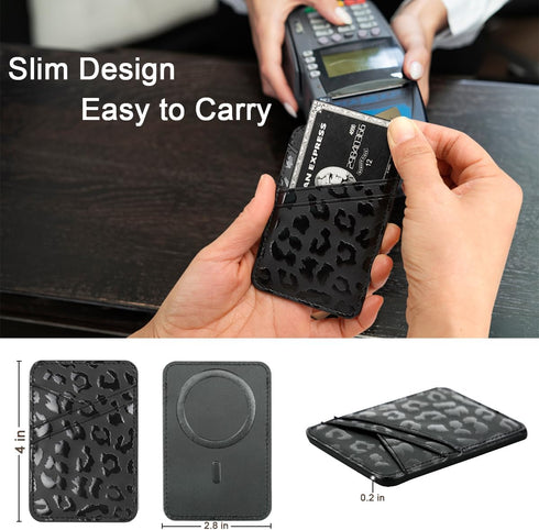 uCOLOR Magnetic Wallet Card Holder-Compatible with MagSafe for iPhone 15/14/13/12 Series, Magnetic Phone Wallet for Back of Phone with 3 Cards Slo...