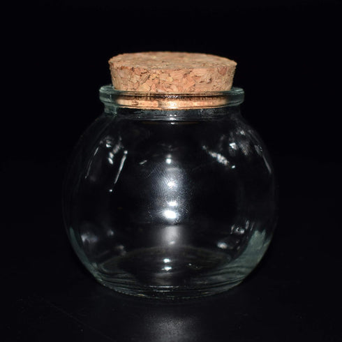 Clear Glass Bottle With Cork Stopper Assorted Shapes Bud Vases Jars Message Wish Bottle 1 Piece (Round Ball)...