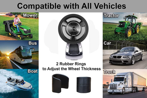 BL Steering Wheel Knob Spinner - Universal Non-Slip Fit, ABS & Premium High Gloss Chrome Plated Finish Suicide Knob with Metal Ball Bearing & Easy...