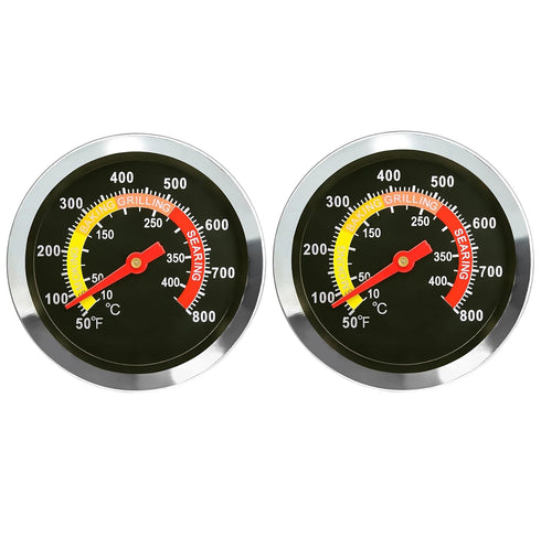 DOZYANT BBQ Charcoal Grill Smoker Temperature Gauge 2 PCS Pit Barbecue Thermometer Fahrenheit and Heat Indicator for Meat Cooking Port Lamb Beef, ...