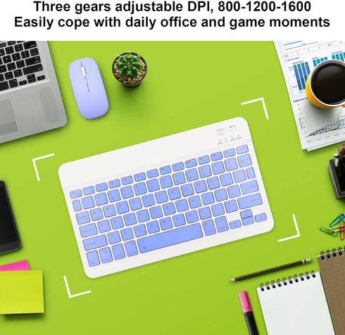 Keyboard and Mouse,Ultra Slim Bluetooth Keyboard and Mouse Combo Rechargeable Portable Keyboard Mouse Set for Laptop PC Cellphone(for)...