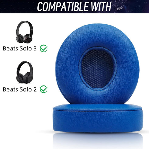 Replacement Ear pads for Beats Solo 3 Wireless Headphones & Beats Solo2 Headphones, Soft Protein Leather, Increase thickness (Blue)...