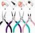 4 Pack Jewelry Pliers Jewelry Making Pliers Tools Kit with Needle Nose Pliers/Chain Nose Pliers, Round Nose Pliers, Bent Nose Pliers, Wire Cutters...