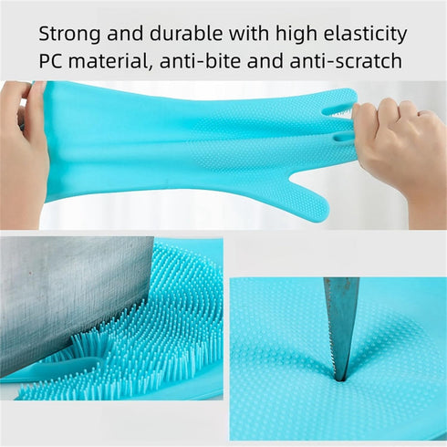 Pet Bathing Gloves, Cat and Dog Bathing Artifacts, Pet Anti-Scratch and Anti-Bite Massage Gloves, Scrubbing Brush.Pet Bath Gloves. (Blue)...