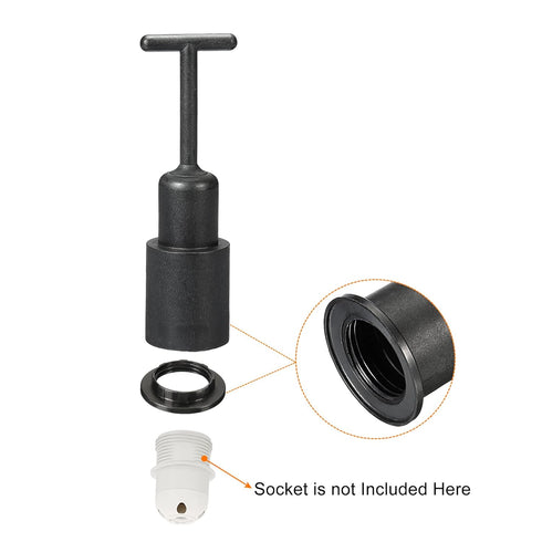 MECCANIXITY E14 Socket Ring Removal Tool T Type with Lamp Shade Socket Rings for Medium Base, Light Replacing Accessories, Black Pack of 10...