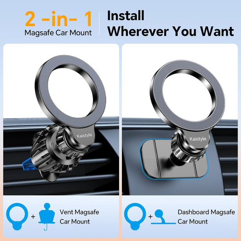 for iPhone Magsafe car Mount Vent?20 Strong Magnets ?Magnetic Phone Holder for Car Vent Cell Phone Holder Car Mount, Hands Free Car Phone Holder f...