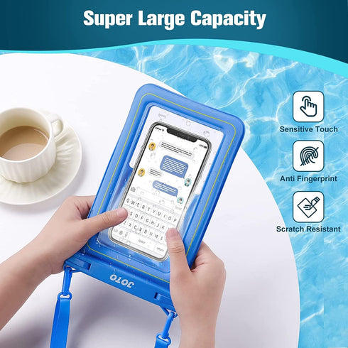 JOTO IP68 Large Waterproof Floating Phone Pouch, Big Float Dry Bag Cellphone Holder Case for iPhone 15 14 13 12 11 Pro Max Galaxy S24 S23 Ultra S2...
