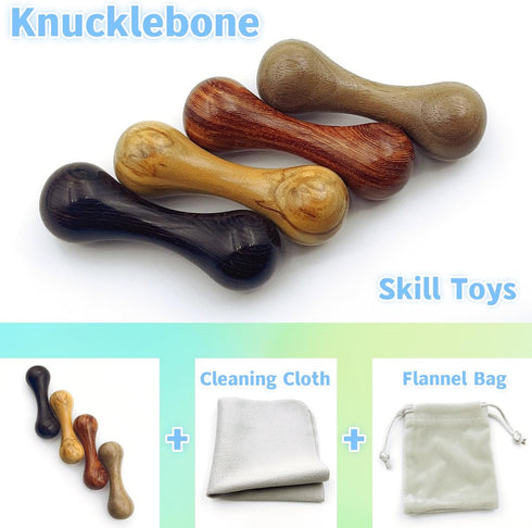 Knucklebone Wooden Bone Toys, Finger Skill Toys, Portable EDC Desktop Fidget Toys, Leisure Toys Suitable for Many Scenes (Red Sandalwood)...