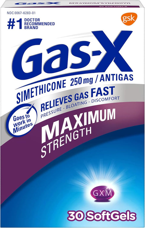 Gas-X Maximum Strength Gas Relief Softgels with Simethicone 250 mg - 30 Count...