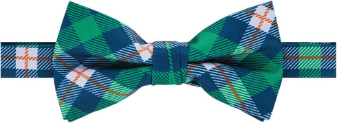 Jacob Alexander Men's Tartan Plaid Pattern Pre-Tied Adjustable Banded Bow Tie - Green Blue White...