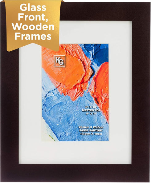 Kiera Grace Classic Langford Wooden Picture Frame, 8" x 10", Dark Brown...