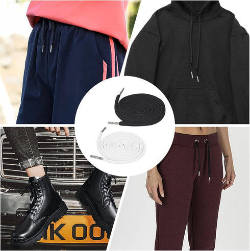 10 Pieces Drawstring Cords with Easy Threaders, Hoodie String Replacement with Pink Flexible Drawstring Threaders for Pants Sweatpants Hoodies Jac...