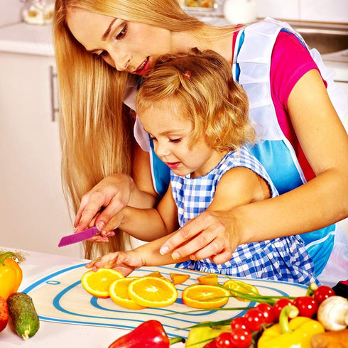 Sonku 10 Packs Kitchen Knife Set, Cooking Knives with Cutting Boards for Kids and Adults -Multi Colors...