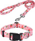 Dog Collar and Leash Set, Adjustable for Small Medium Large Dogs Puppy, Cute Design with Bohemia Floral Tribal Geometric Patterns Boys Girls Dog C...