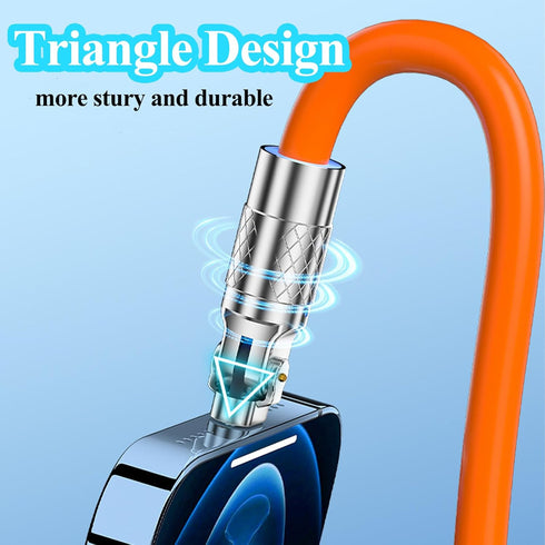 120W Chubby Type C Cable 180°Rotating Fast Charge Cable USB C Cable Heavy Duty Unbreakable Silicone,Compatible with Samsung Galaxy S10 S9,Note 9 8...
