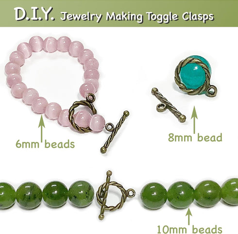 Heather's cf Bronze Swirl Toggle Clasps Toggle Findings for Bracelets 100 Set...