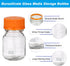 PATIKIL 2 Pack Reagent Media Storage Bottles, 100ml Borosilicate Glass Graduated Round Bottles with Orange GL32 Screw Cap for Lab Water Reagent Li...