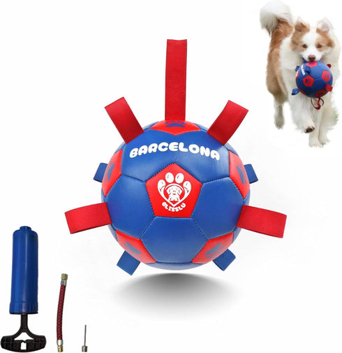 Soccer Ball For Dogs - Dog Soccer Ball With Straps - Dog Toy Ball - Herding Dog Ball - Interactive Ball For Dogs - Dog Soccer Ball Indestructible ...