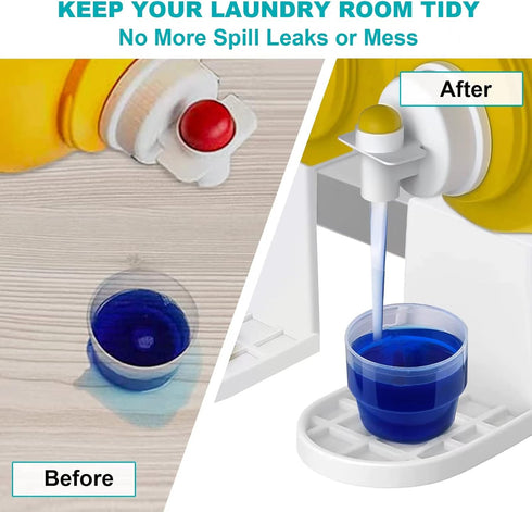 Laundry Detergent Cup Holder Drip Catcher, Laundry Fabric Softener Tidy Soap Tray Dispenser Drip for Most Economic Sized Bottles, No More Leaks or...