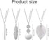 Long Necklaces for Women,4 PCS Fashion Pendant Necklace Jewelry Long Silver Necklaces Set Bar Feather Necklace Circle Leaf Lock Tassel Y Necklace ...