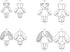 Simplicity Plush Bunnies and Bear Packet, Code 9306 Sewing Pattern, One Size, White...
