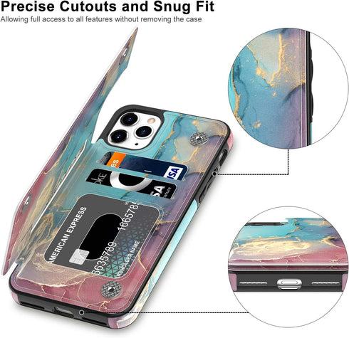 LETO for iPhone 12 Pro Max Case,Luxury Flip Folio Leather Wallet Cover with Fashion Designs for Girls Women,Built-in Card Slots Kickstand Protecti...