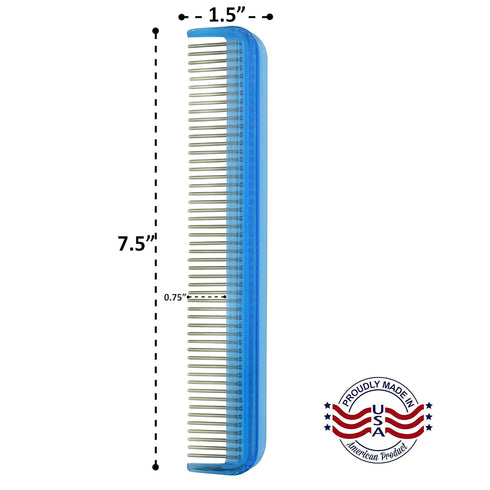 Pet comb for easy mat removal - silky smooth rotating teeth untangles without causing pain to pets. (7" Ocean Blue)...