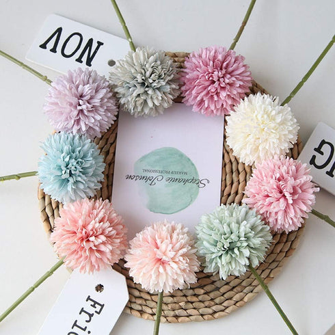 Artificial Flowers Chrysanthemum Ball Flowers Bouquet 10pcs Present for Important People Glorious Moral for Home Office Coffee House Parties and W...