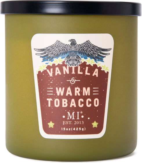 Manly Indulgence Vanilla & Warm Tobacco Scented Candles for Men, 2 Wick, 15 oz Premium Soy Blend Wax, 60H Burn, Candles for Home Scented – Made in...