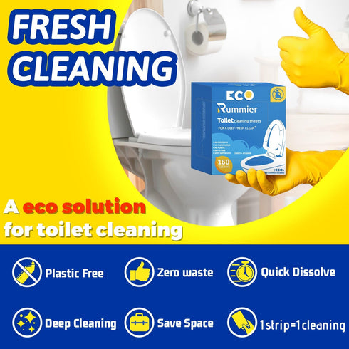 Toilet Cleaner Sheets,160 Cleans, Lemon,Powerful Cleaning?Eco Friendly, Toilet Bowl Cleaner Strips Perfect for Travel,Apartments, Dorms,Vanlife...