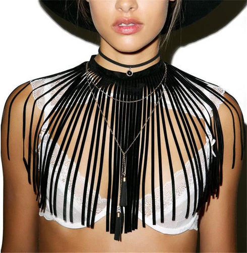 Tassel Bib Necklaces Long Velvet Fringe Choker African Chunky Necklace Jewelry for Women Teen Girls Party Beach...