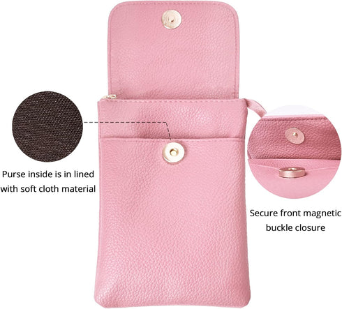 Women Faux Leather Cross Body Bag Small Phone Wallet Purse Shoulder Bags with Adjustable Strap for Ladies Girls...
