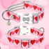 ARING PET Valentine's Day Dog Collar-Cute Pink Heart Dog Collar, Adjustable Valentine Pet Collars Puppy Collar with Quick Release Buckle for Small...