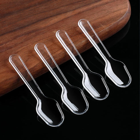 500 Pcs Disposable Clear Plastic Mini Spoon Best for Jelly Pudding Yogurt Ice Cream Desert Cake Appetizer Party...