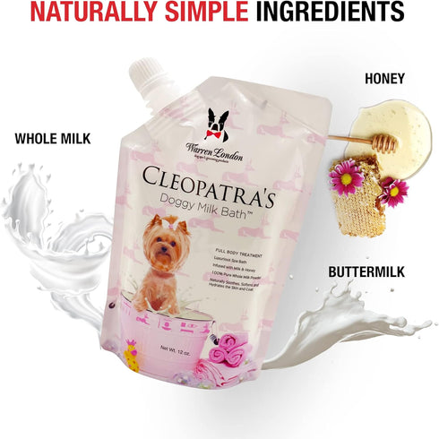 Warren London Cleopatra's Doggy Milk Bath | Luxurious Dog Shampoo and Conditioner w/Whole Milk Powder and Honey for Silky Smooth Coat | Use as a F...